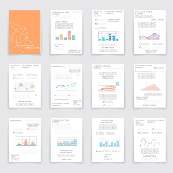Karten Und Vorlagen Für Die Visualisierung Von Geschäftsdaten — Stockvektor