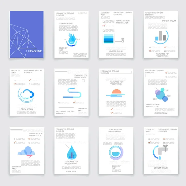 Templates Business Reports Infographic Elements — стоковый вектор