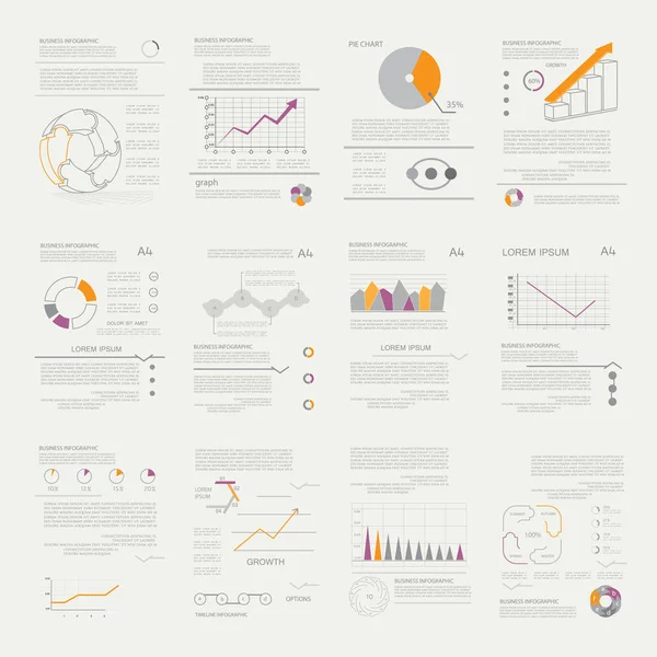 Infographic Ingesteld Elementen Voor Zakelijke Gegevens Visualisatie — Stockvector