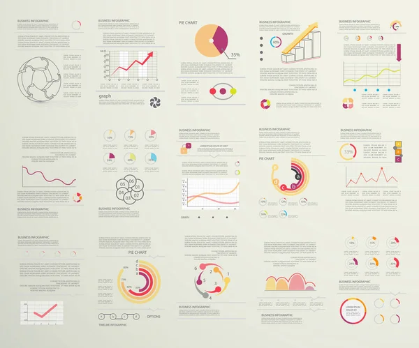 Conjunto Infográfico Elementos Para Presentación Empresarial — Vector de stock