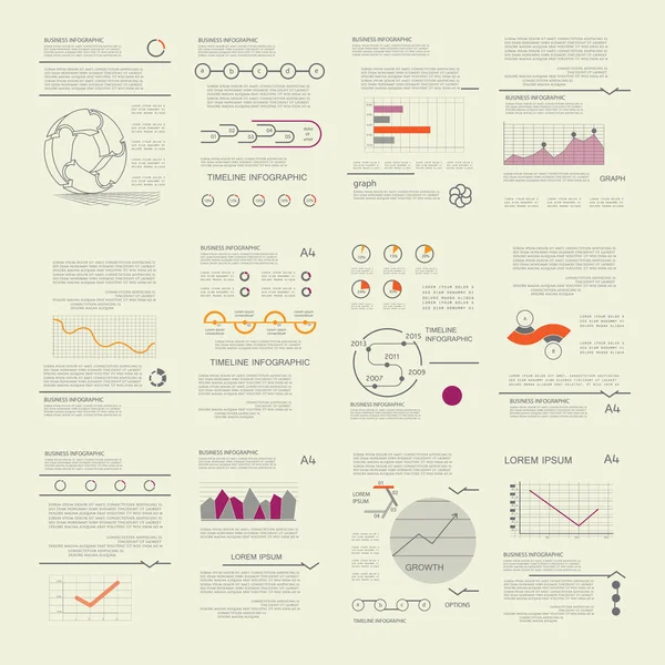 Infografik Elemente Präsentationsvorlagen Vektorset — Stockvektor