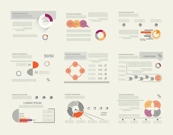 ビジネス データの可視化 プレゼンテーション用のデザインのセット — ストックベクタ