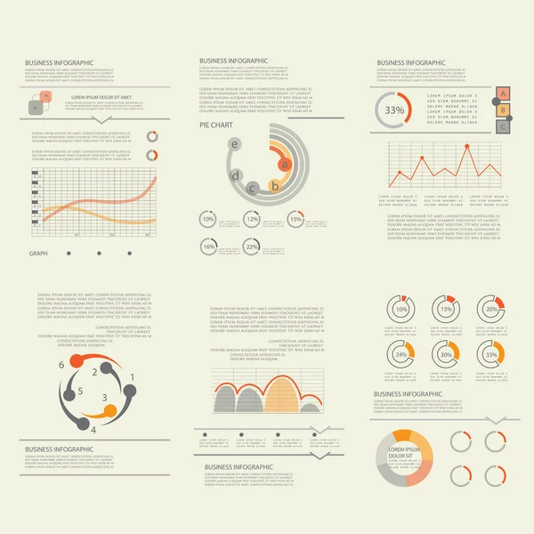 Visualisierung Von Geschäftsdaten Vorlagen Für Die Präsentation — Stockvektor