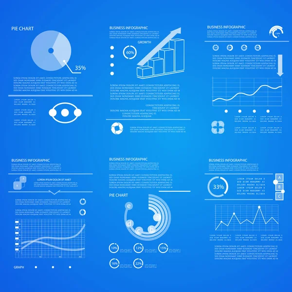 Прозрачный Бизнес Инфографический Набор — стоковый вектор