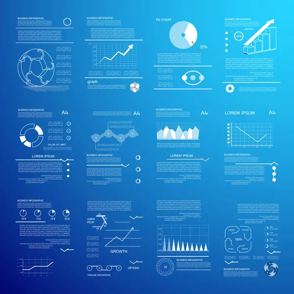 Conjunto Infografía Transparente Elementos Para Visualiz Datos Empresariales — Vector de stock