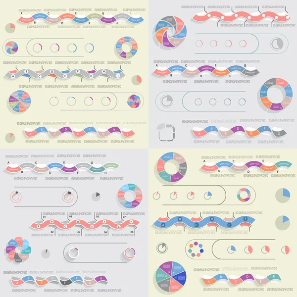 Grand Ensemble Éléments Infographiques Différents — Image vectorielle