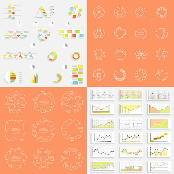 Infographics Grafiek Grafieken Sjablonen Voor Presentatie Vect — Stockvector