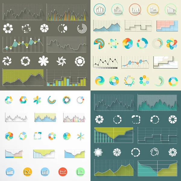 Farklı Çizelgeler ve grafikler Infographic için set
