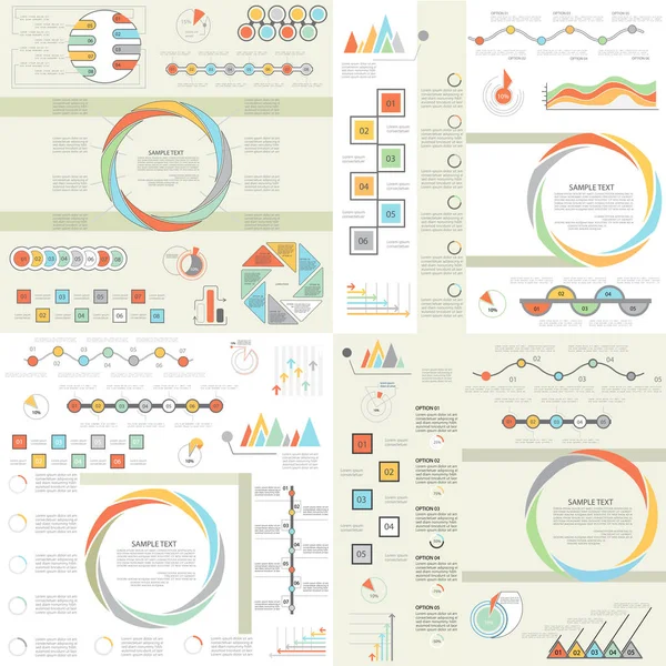 Verzameling Verschillende Grafieken Sjablonen Voor Infographic — Stockvector