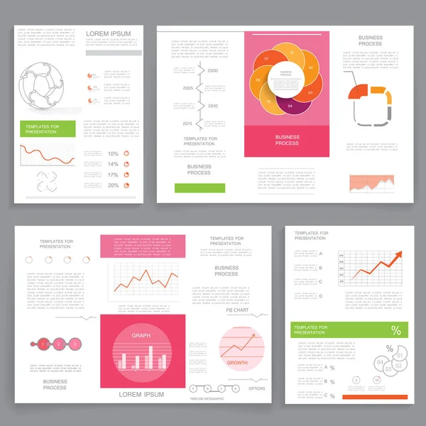 Business Graphics Brochures Cover Layout Infographics — Stock Vector