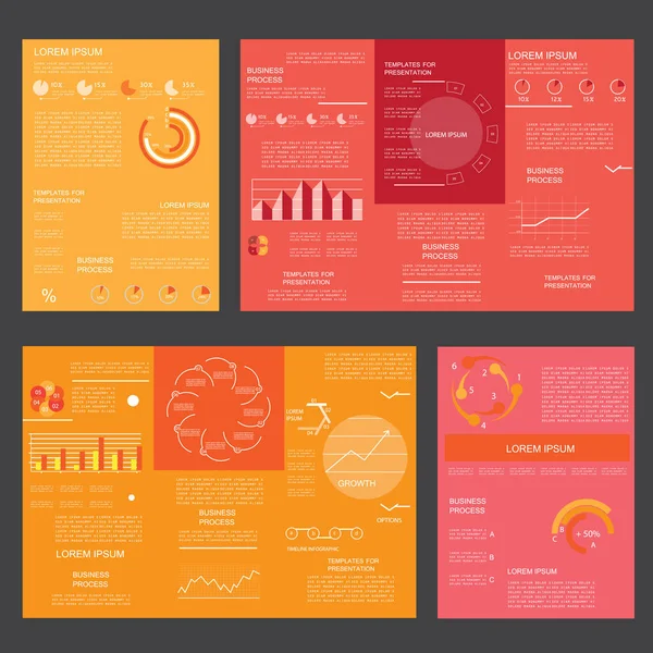 Brochures Business Reports Cover Layout Infographics — Stockvektor
