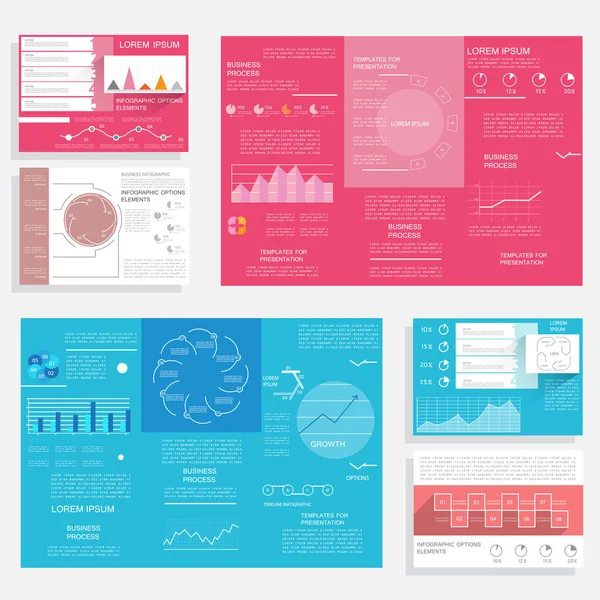 Broschüren Für Geschäftsberichte Cover Layout Und Infografiken — Stockvektor