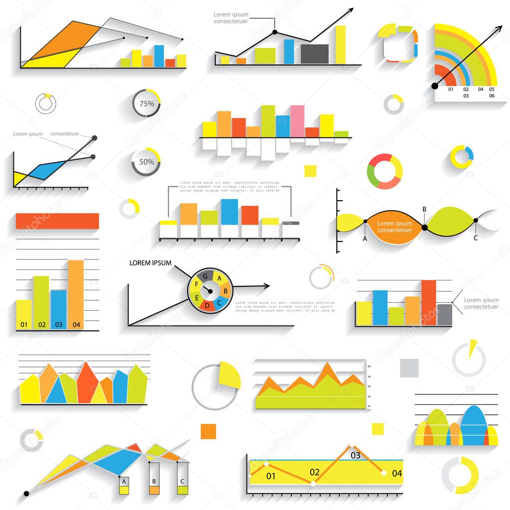 Diagrams and graphics for business presentation