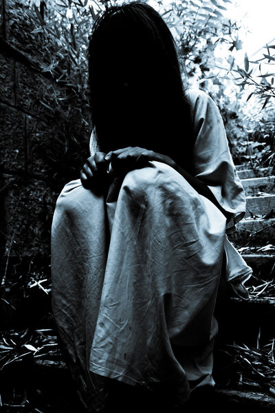 Horror scene of a scary woman