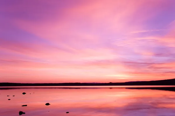 Idylliska färgglada sunset — Stockfoto