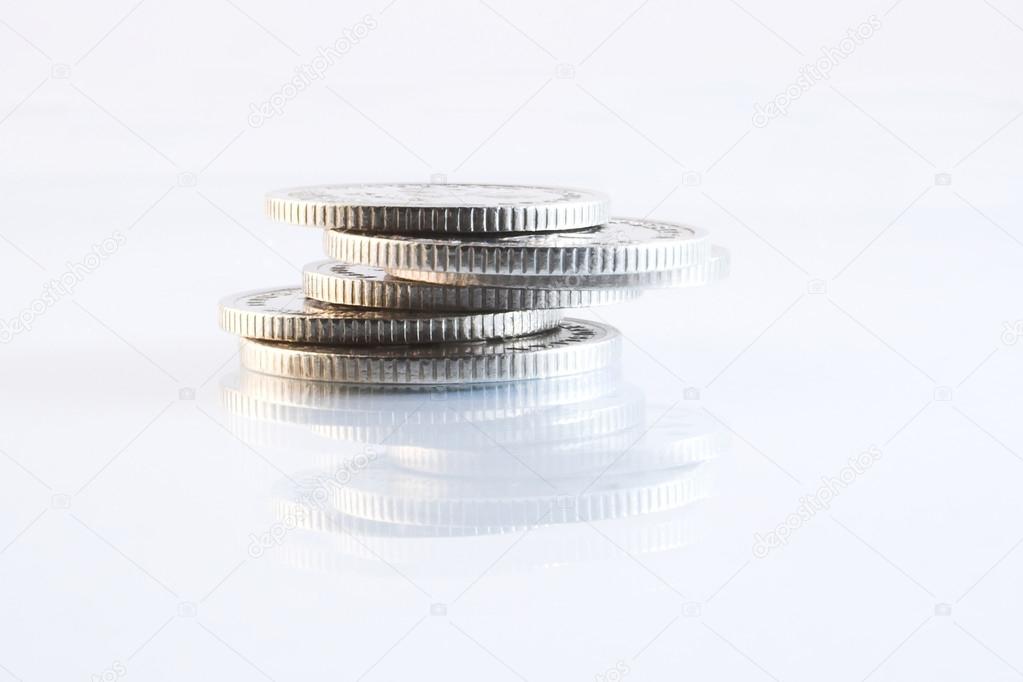 Coins isolated on white