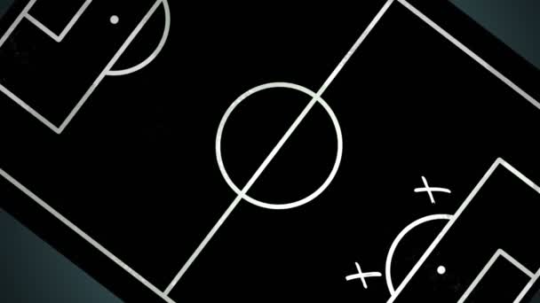 サッカーやサッカーのチーム戦略を手描きし ボード上の戦術を再生 — ストック動画