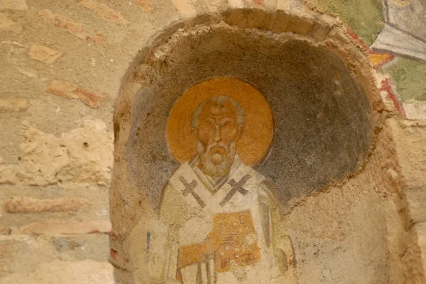 Fresco - saint nicholas av myra — Stockfoto