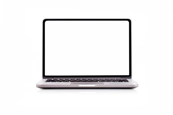 Laptop Computer Mit Leerem Bildschirm Auf Weißem Hintergrund — Stockfoto