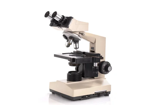 Microscope Laboratory Research Isolated White Background — Stock Photo, Image
