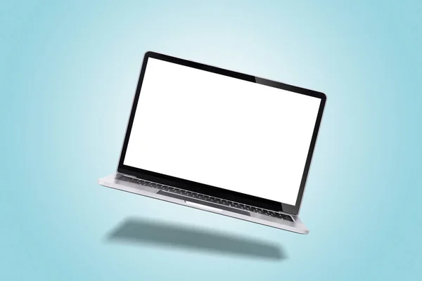 Laptop Notebook Computer Blank Screen Isolated White Background — Stock Photo, Image