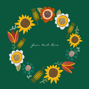 renkli çerçeve çiçek