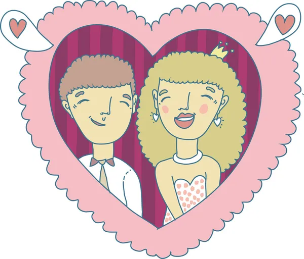 Amor casal ilustração desenhada à mão — Vetor de Stock