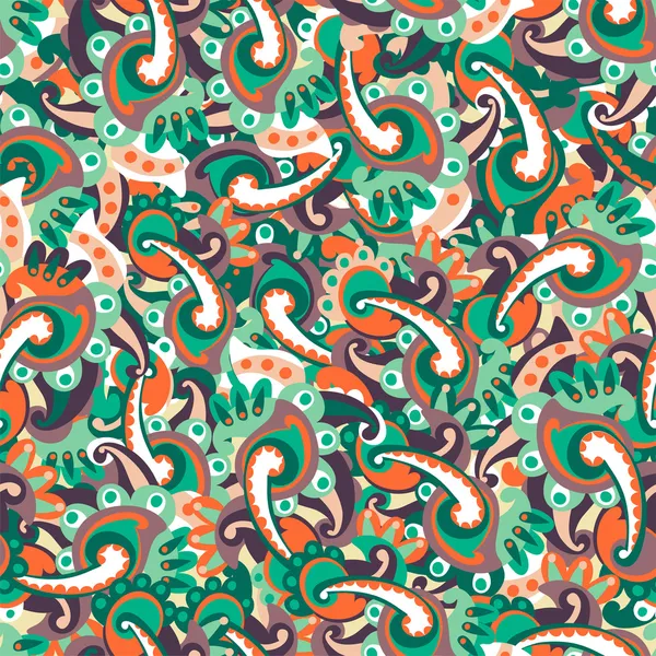 Fundo paisley sem costura colorido — Vetor de Stock