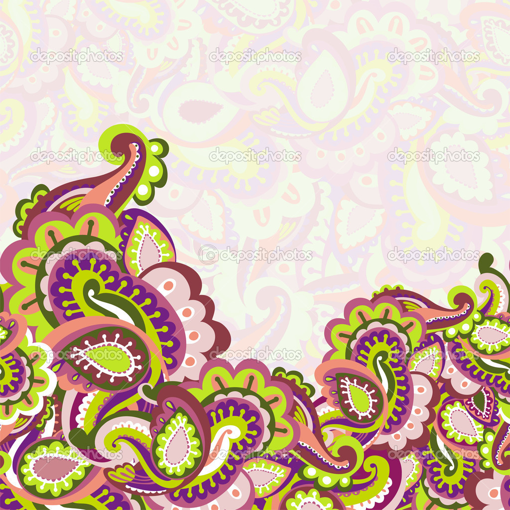Colorful seamless paisley background