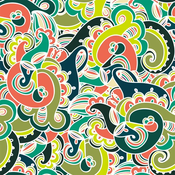 Magnífico patrón paisley inconsútil colorido — Vector de stock