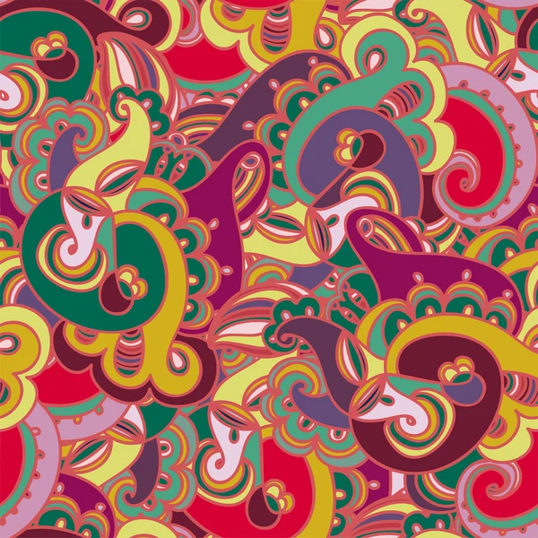 Prachtige kleurrijke naadloze paisley patroon — Stockvector