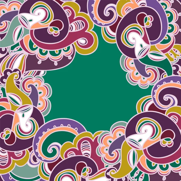 Cadre paisley coloré — Image vectorielle