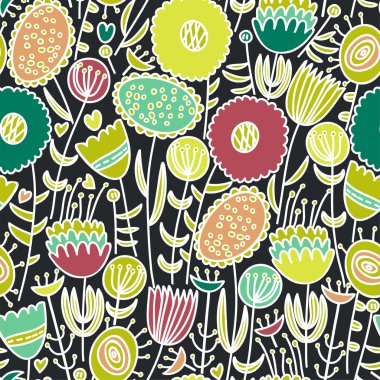 renkli kesintisiz çiçek desenli