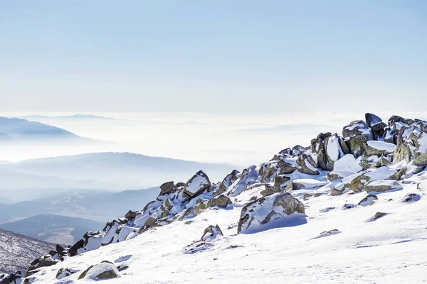 Schöne Winterberglandschaft Bulgarien Vitosha Gebirge Schwarzer Gipfel — Stockfoto