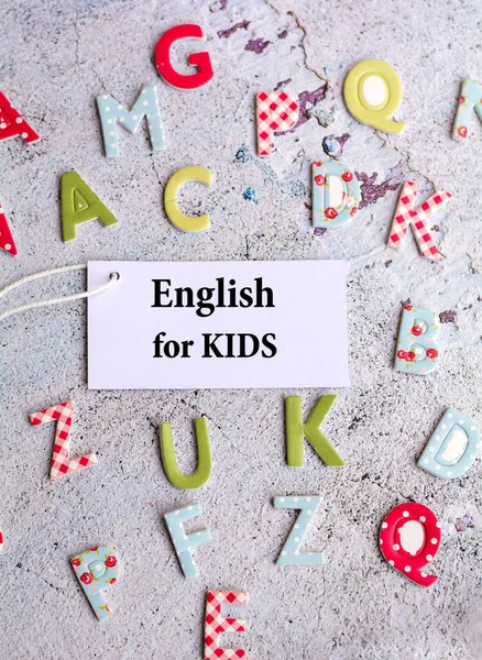 English Kids Learning English Language Education Concept Colorful Letters — Stock Fotó