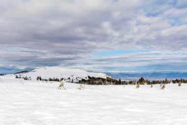 Bulgaristan 'dan Güzel Karlı Dağ manzarası, Vitosha Dağı