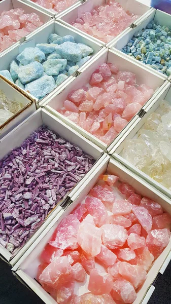 Pembe Kuvars Mavi Melek Mineral Taşları — Stok fotoğraf