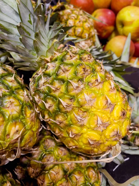 Čerstvé Ananas Listy Supermarketu Zavřít — Stock fotografie