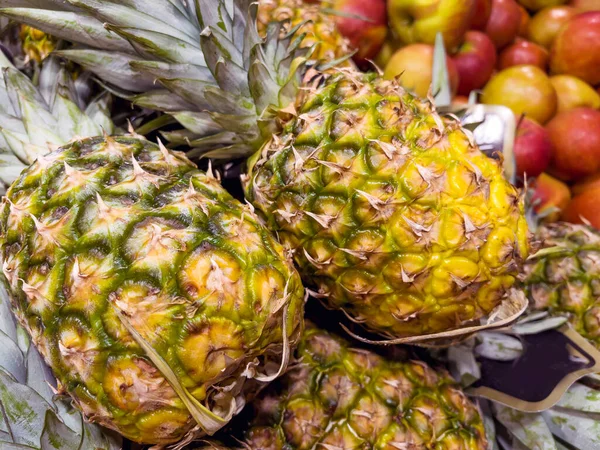Čerstvé Ananas Listy Supermarketu Zavřít — Stock fotografie