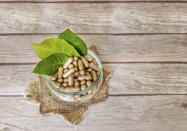 Ashwagandha (Withania Somnifera) kapsülleri. Sağlıklı Beslenme İlaveleri