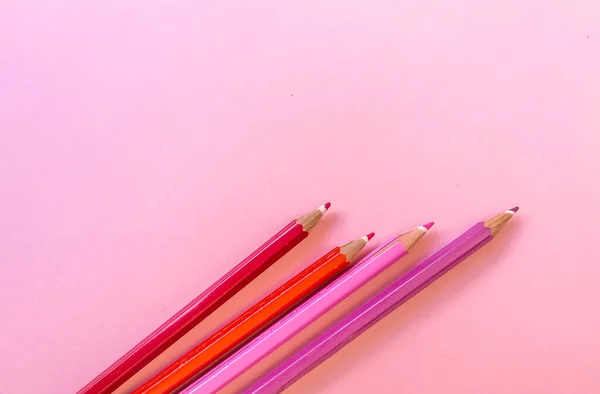 Pink Pencils Copy Space Pink Background — Stock Photo, Image