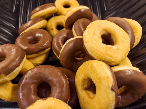 Donuts Com Chocolate Padaria — Fotografia de Stock