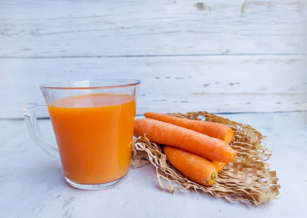 Orange Carrot Juice Fresh Carrots — Stockfoto