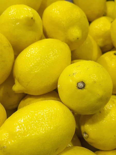 Fresh Lemons Background .Lemons in supermarket