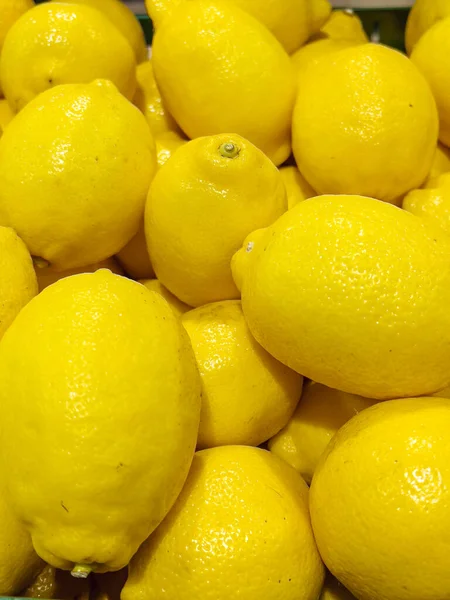 Fresh Lemons Background .Lemons in supermarket