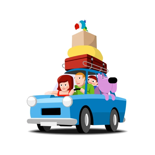 The family goes on vacation by car — Wektor stockowy