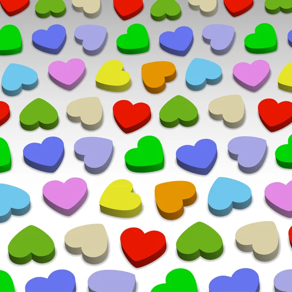 3D hearts — Stock Vector