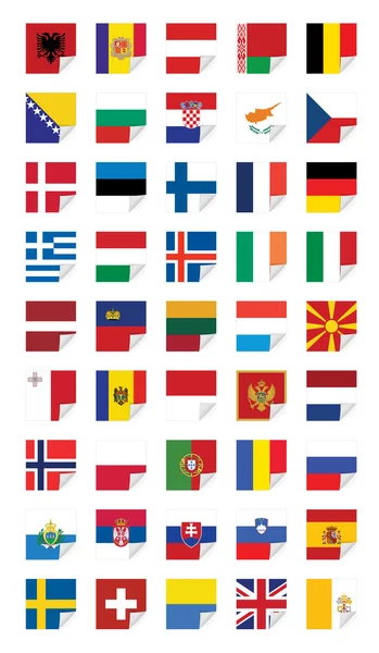Bandiere degli Stati europei — Vettoriale Stock