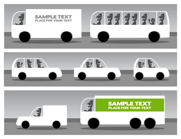 Siluetas de coches — Vector de stock