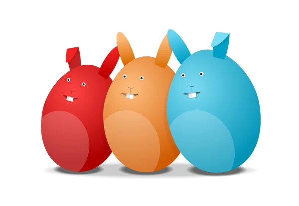 Three eggs - rabbits — Stock Vector